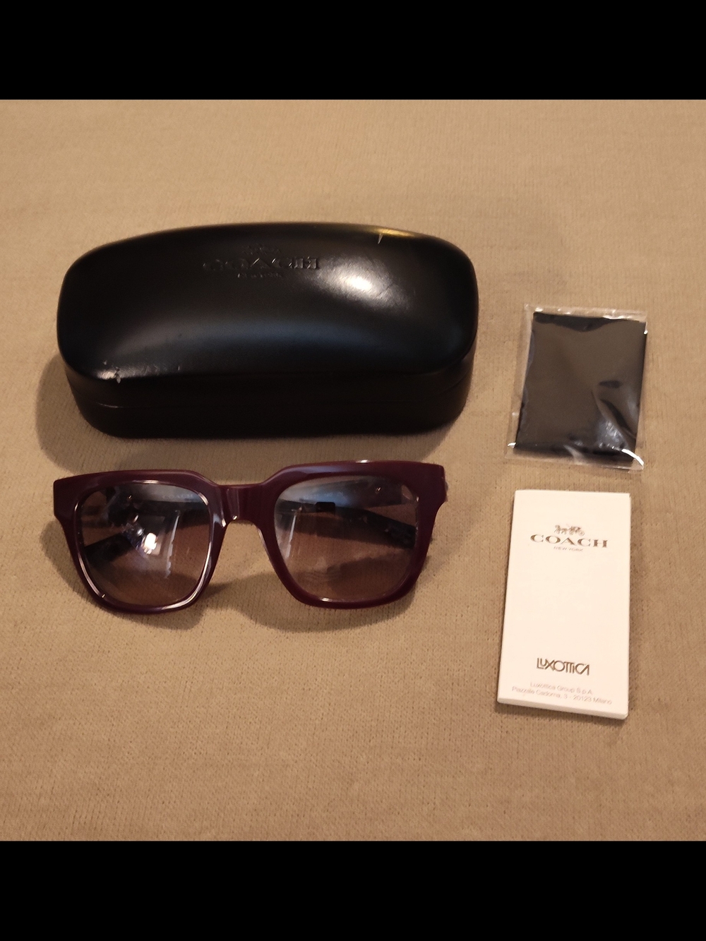 NWT!! COACH Burgundy/Oxblood Grey/Pink Gradient Lens Sunglasses- HC8230/L1028